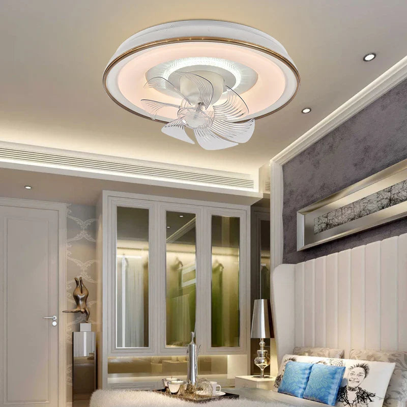Afralia™ LED Ceiling Fan Light, Dimmable Three Colors with Remote Control
