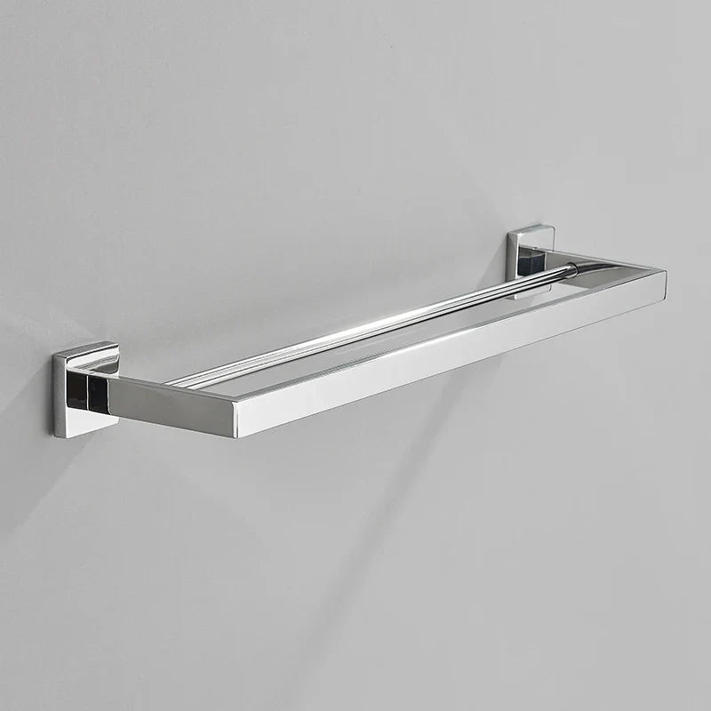 Afralia™ Chrome Towel Rack Bar40cm: Wall Mounted Bathroom Cloth Holder, SUS304 Toilet Hardware