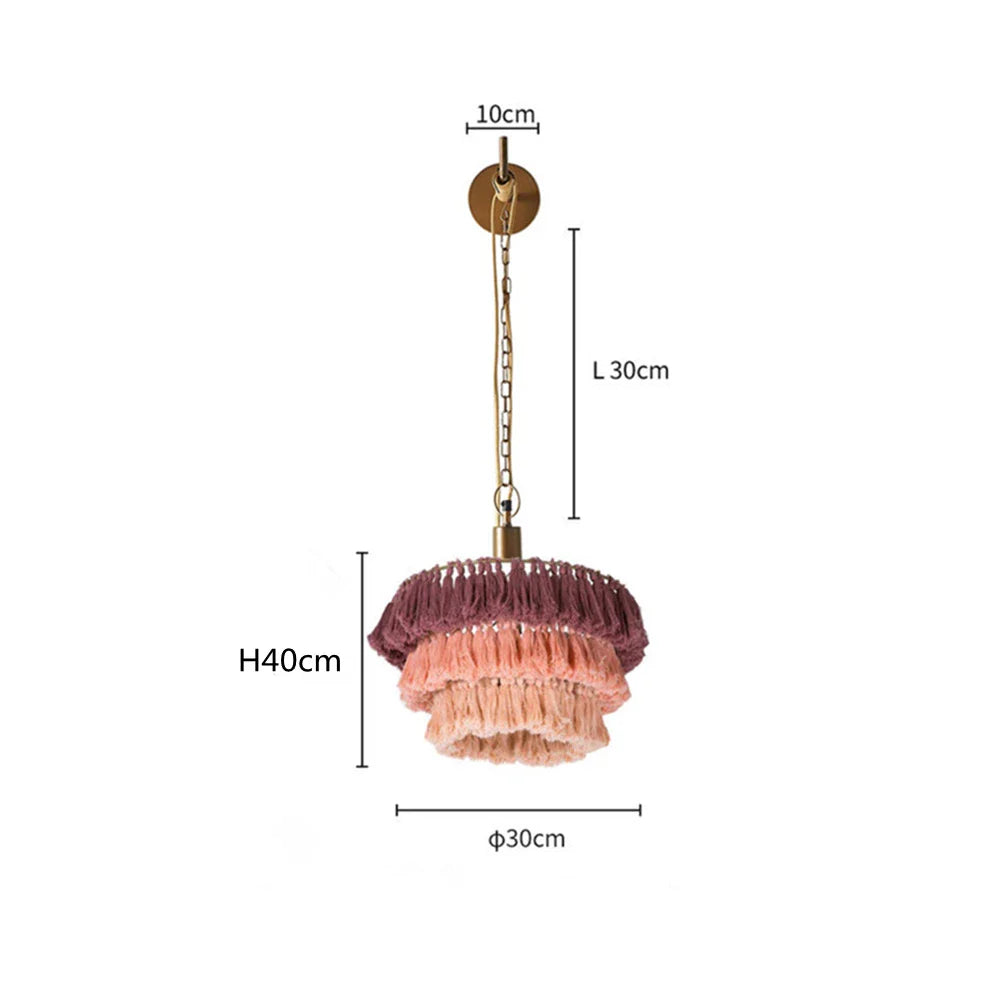 Afralia™ Tassel Chandelier: Woven LED Boho Lamp for Dining Bedroom Kitchen Island
