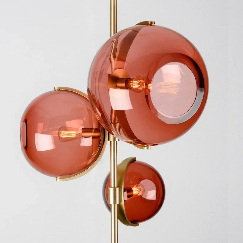 Afralia™ Red Glass Globe Chandelier: Modern Italian Design for Restaurant, Bedroom, or Cafe