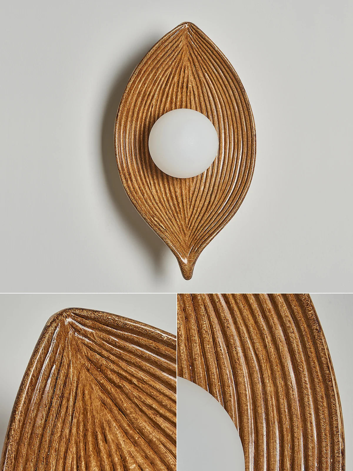 Afralia™ Leaf Resin LED Wall Sconces for Bedroom Living Room Corridor, Indoor Decor Lighting