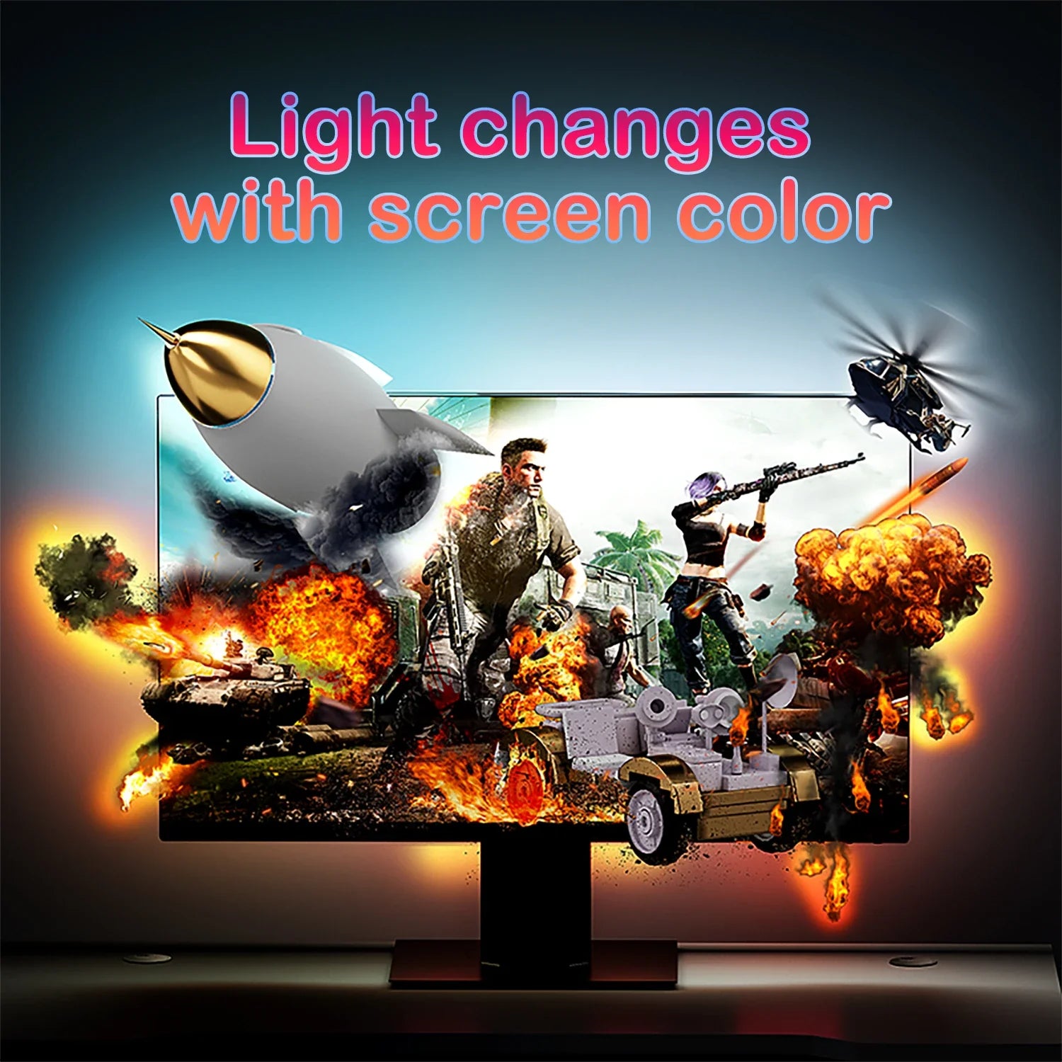 Afralia™ RGB Monitor Screen Lights Strip: Smart Gaming Room Atmosphere Decor & Sync Control