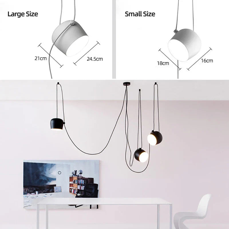 Afralia™ Modern Industrial Spider Pendant Lights for Kitchen - LED Drum Ceiling Lamp