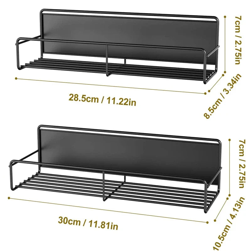 Afralia™ Magnetic Kitchen Storage Rack - Waterproof Organizer, Rustproof Spice Shelf