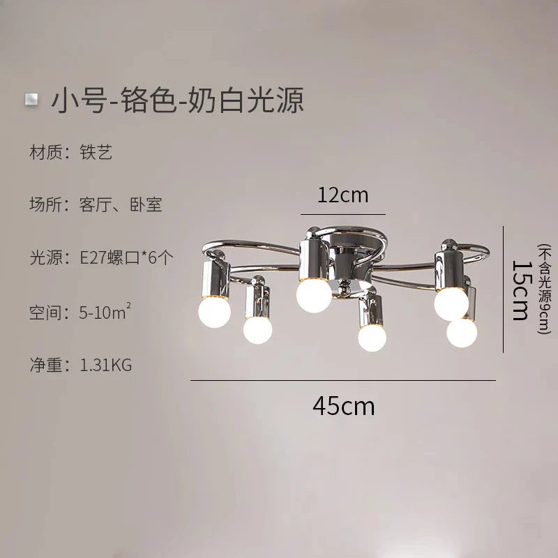 Afralia™ Chrome LED Ceiling Lamp for Living Room Bedroom Study Balcony