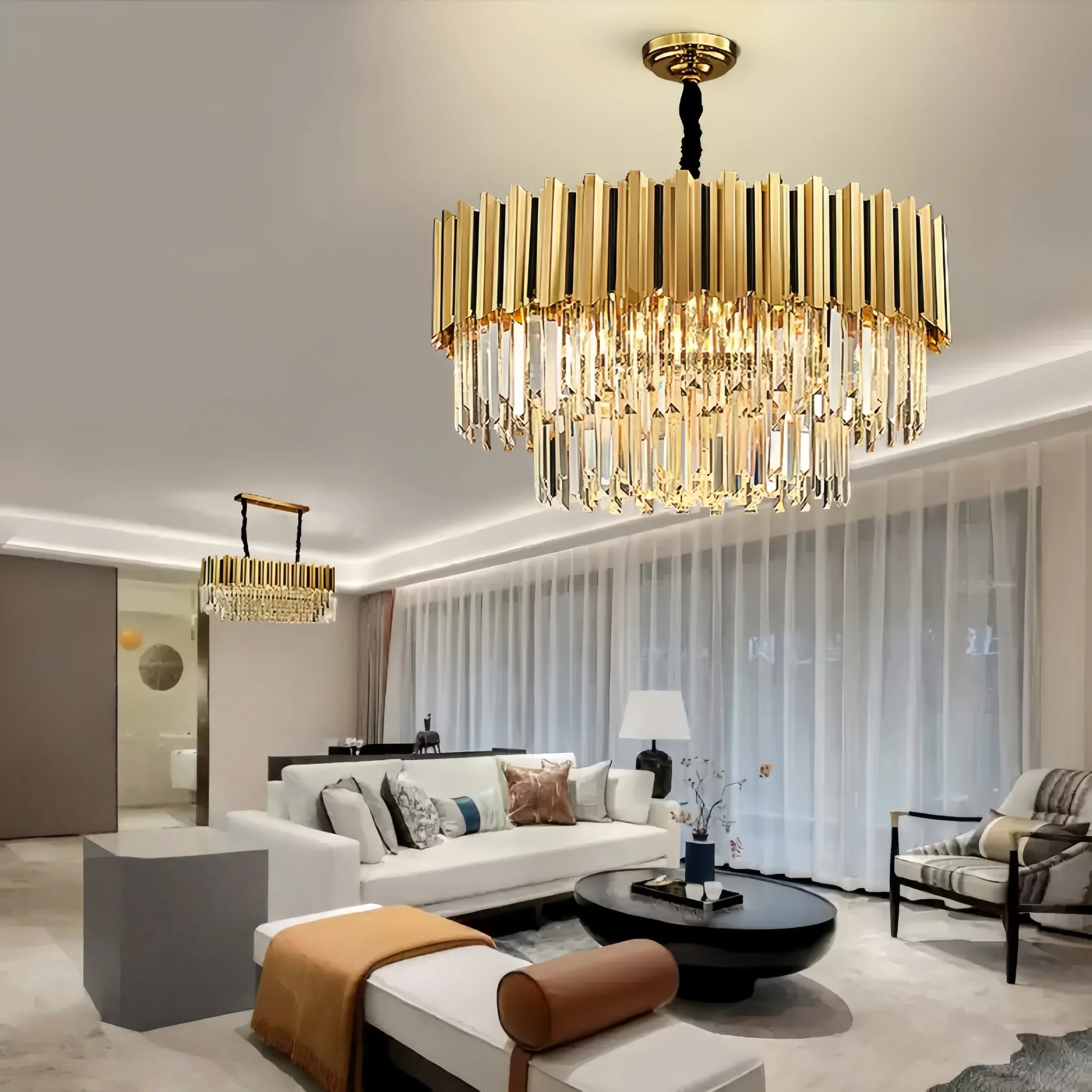 Afralia™ Crystal Chandelier: Modern Light Luxury for Dining, Living, Bedroom & Study