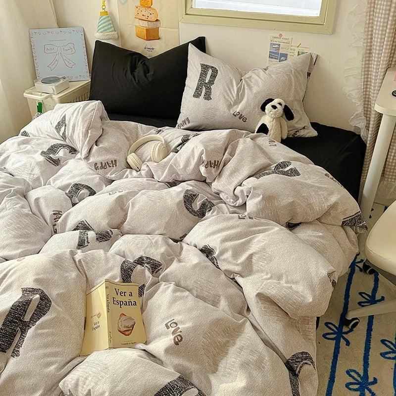 Afralia™ Cartoon Pattern Cotton Fitted Sheet Set – Soft & Cozy Bedding for Adults & Kids