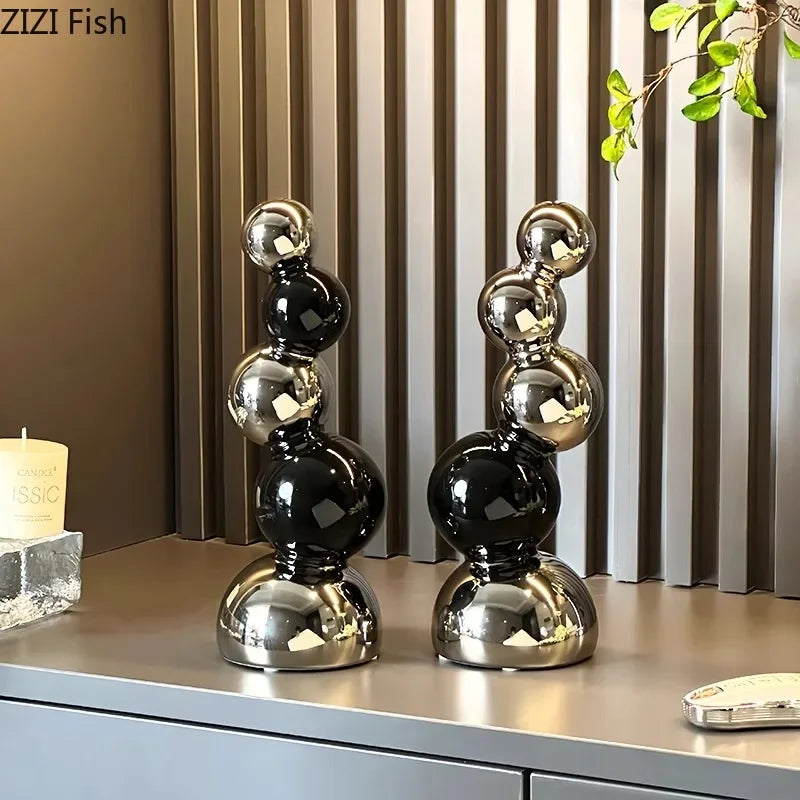 Afralia™ Abstract Ceramic Sculpture Ornaments Modern Desk Decoration Room Aesthetics Decor