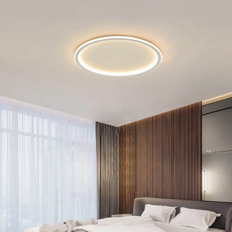 Afralia™ Modern Round Iron LED Ceiling Light for Bedroom, Foyer, and Study