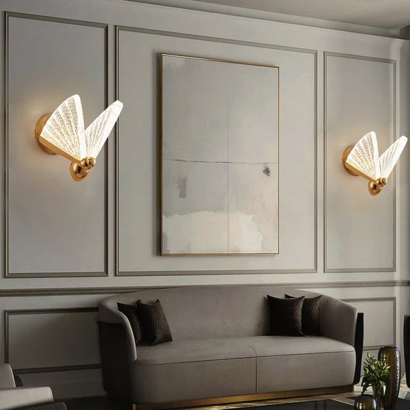 Afralia™ LED Butterfly Wall Lamp: Modern Nordic Indoor Lighting for Home Living Room Staircase & Bedroom