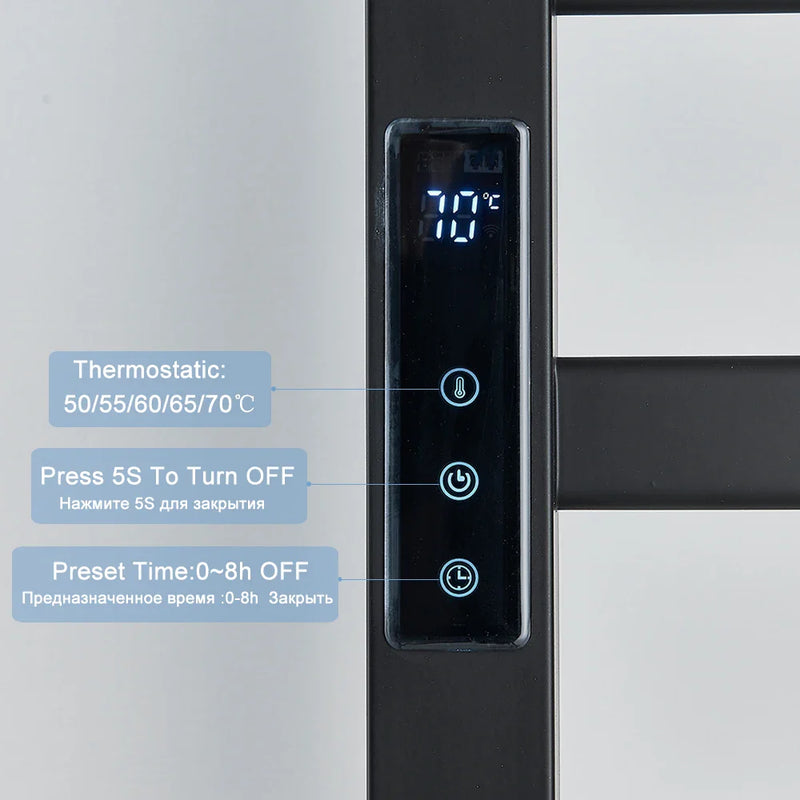 Afralia™ Electric Towel Rack with Digital Display and Thermostatic Settings