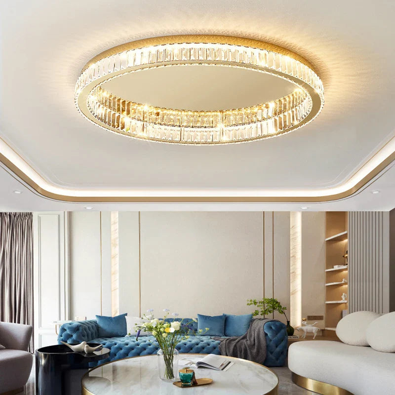 Afralia™ Crystal LED Ceiling Lights for Home Decor in Living Room and Bedroom