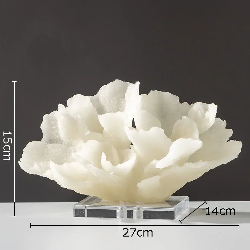 Afralia™ Coral Resin Statue Desk Decoration Modern Home Decor Ornaments