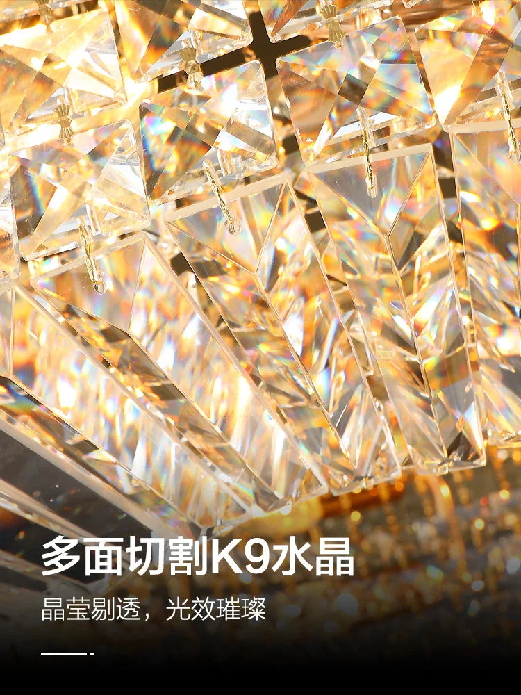 Afralia™ Crystal LED Ceiling Lights Shiny Gold/Chrome Steel E14 Mount Fixtures