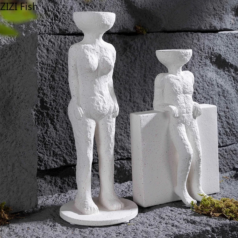 Afralia™ Modern Ceramic Figures Sculpture for Desk Decoration and Room Aesthetic