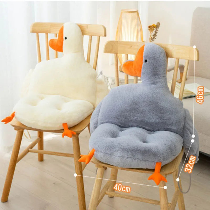 Afralia™ Solid Goose Backrest Cushion: Ultra Soft Cartoon Design for Office Chair, Home Decor