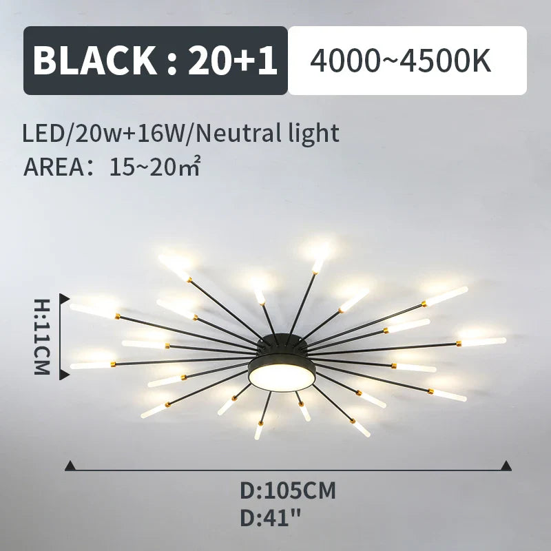 Afralia™ Fireworks Pendant Lamps: Modern LED Chandelier for Living Room, Bedroom, and Home Lighting