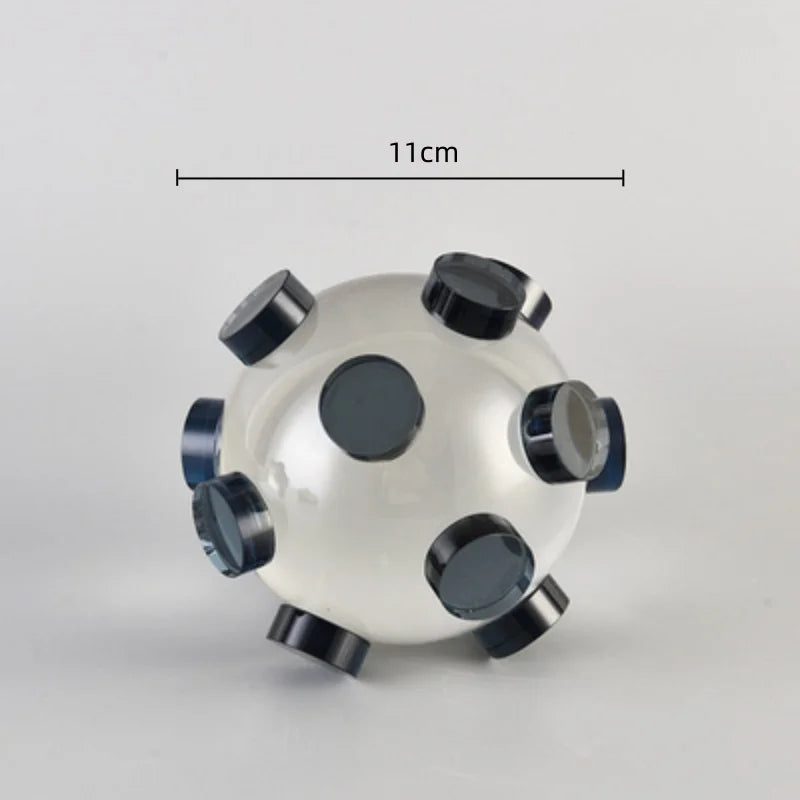 Geometric Crystal Ball Decor by Afralia™ - Transparent Glass Abstract Ornament