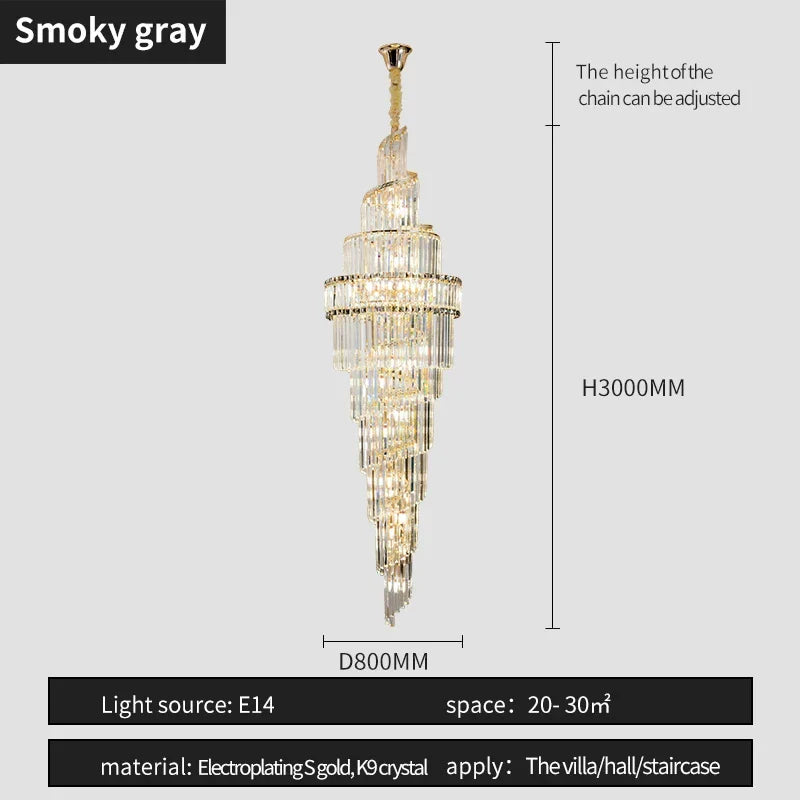 Afralia™ K9 Deluxe Crystal Pendant Chandelier: Dazzling LED Ceiling Light for Modern Elegance