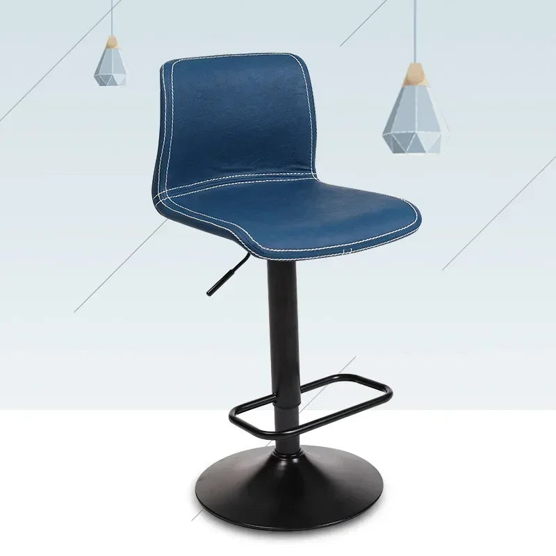 Afralia™ Nordic Minimalist High Stool with Backrest, Adjustable Height & Rotation for Kitchen & Bar