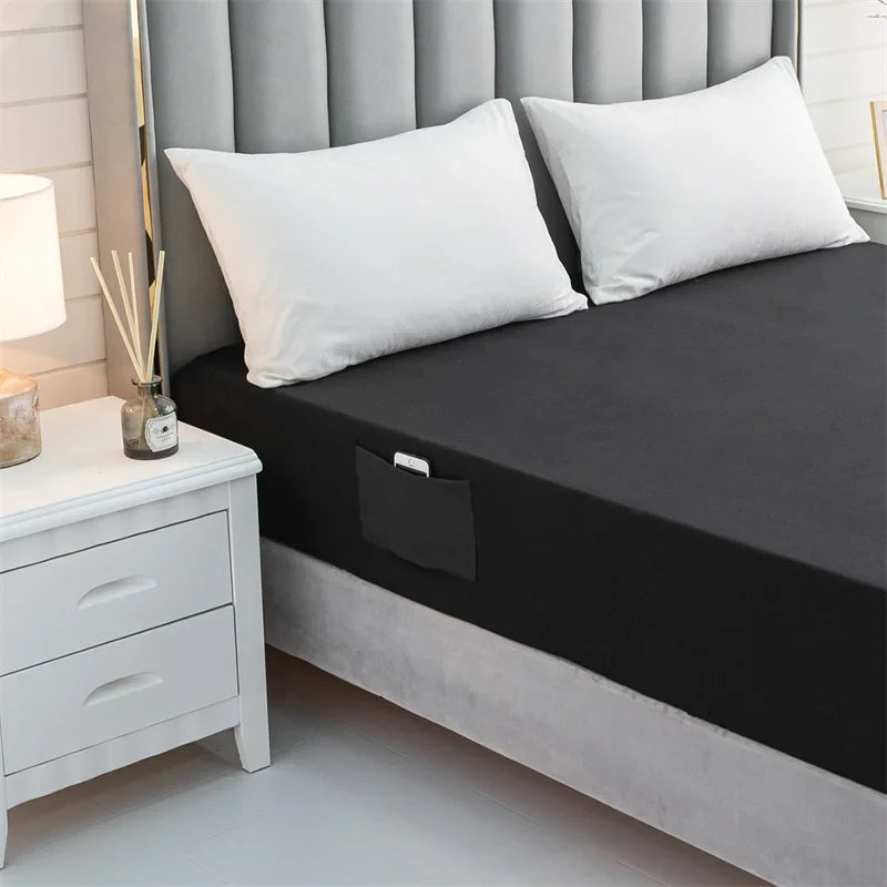 Afralia™ Luxe Sanding Fitted Sheet: High-Quality King Queen Bed Linen