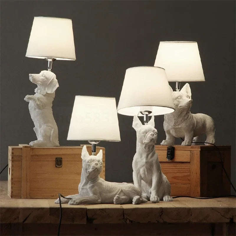 Afralia™ Nordic Puppy LED Table Lamp, Modern Decorative Bedroom Light Fixture