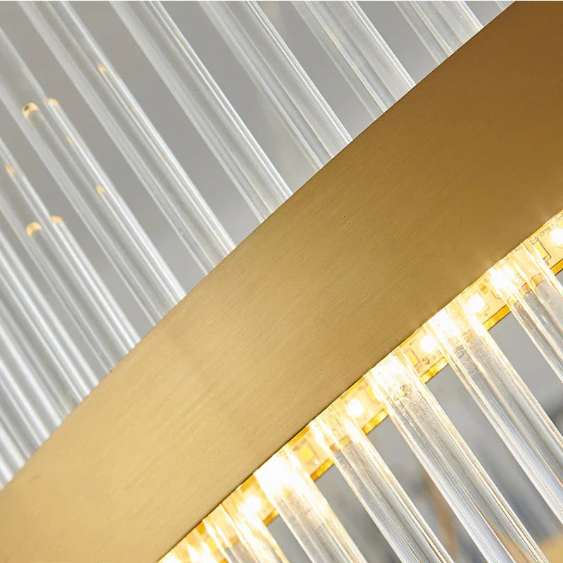 Afralia™ Crystal Pendant Chandelier Remote Control Dimmable LED Lighting