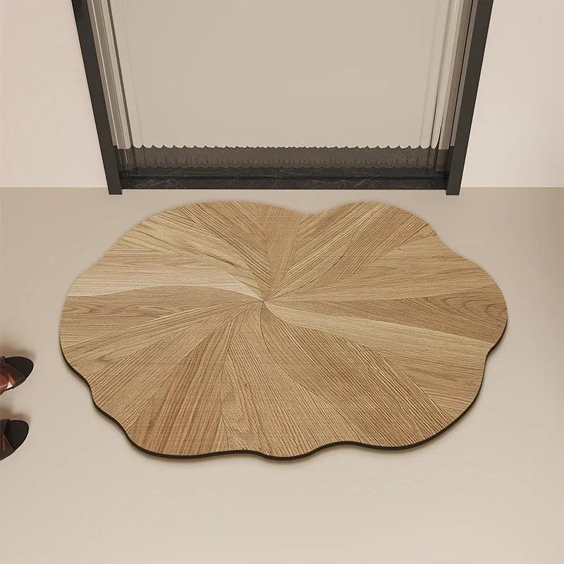 Afralia™ Wood Grain Diatom Bathroom Mat | Non Slip Water Absorbing Floor Rug
