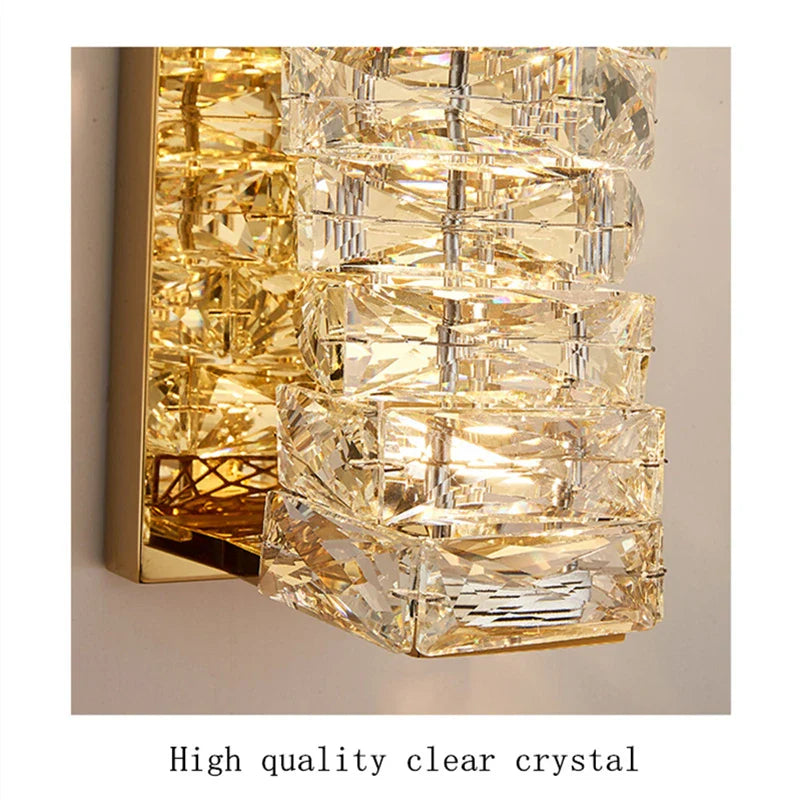Afralia™ Contemporary Crystal Wall Sconce for Bedside, Bathroom, Corridor, Aisle, TV Background Lighting