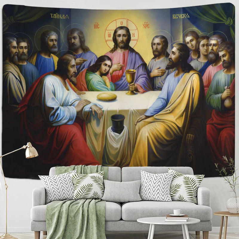 Afralia™ Jesus Christ Faith Tapestry, Hippie Wall Art Mystic Retro Decor