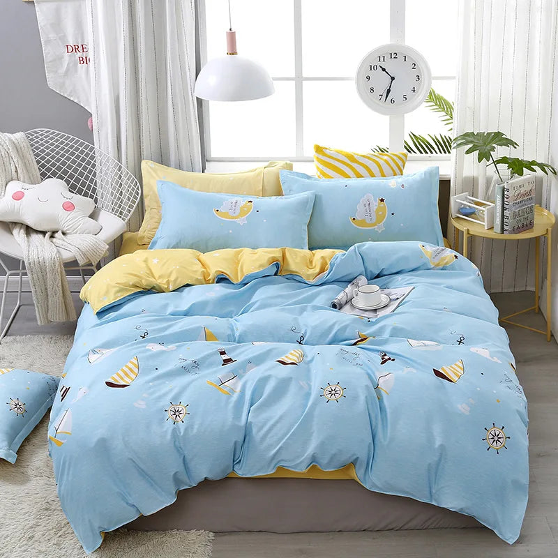 Afralia™ Cartoon Printed Bedding Sets - Soft Quilt Cover Kit for All Seasons
