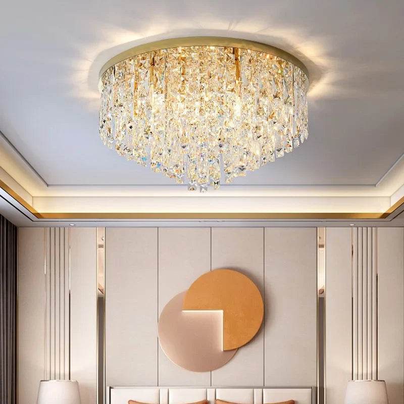 Afralia™ Crystal LED Ceiling Light: Modern Luxury Chandelier for Living Room and Bedroom