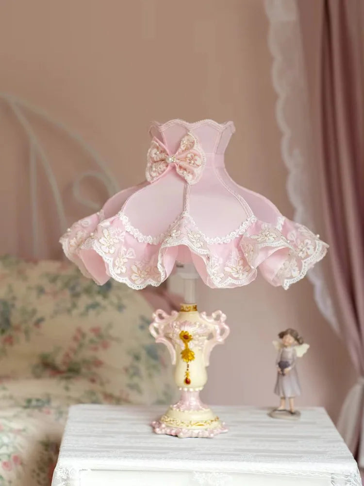 Afralia™ Pink Nordic Resin Table Lamp LED E27 Art Decor for Girls Bedroom