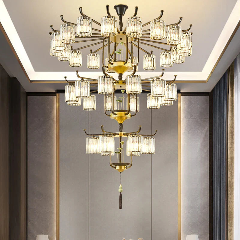 Afralia™ Luxury Crystal Chandelier: Modern Chinese Villa Living Room Lighting