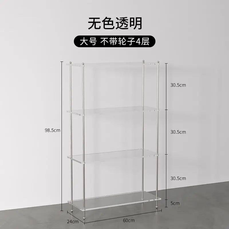 Afralia™ Transparent Acrylic Living Room Display Cabinet - Minimalist Multi-layer Storage