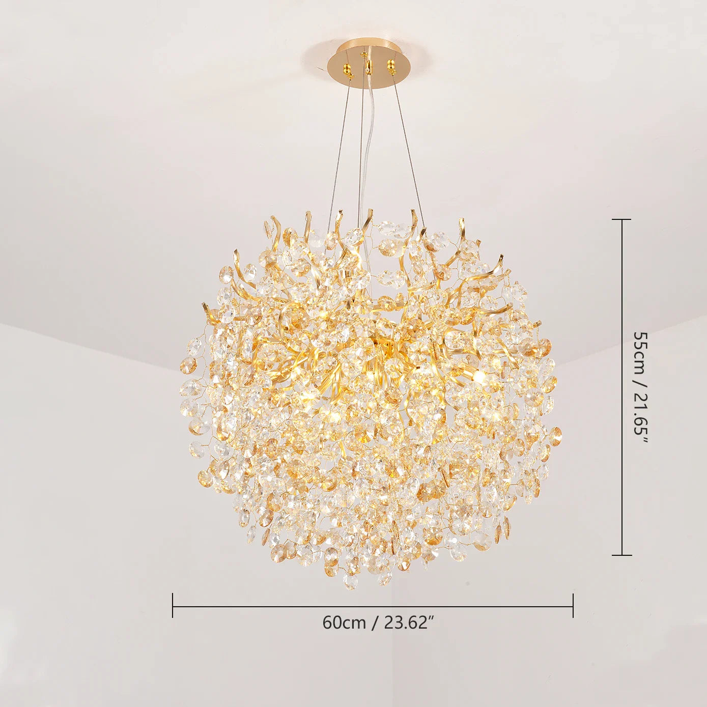 Afralia™ Gold Crystal Ceiling Chandelier: Luxury Lighting for Living Room, Dining Room, Bedroom.