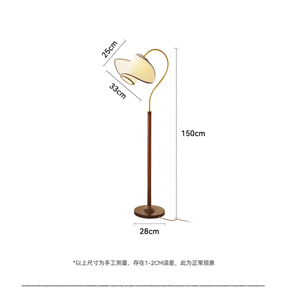 Afralia™ Vintage Solid Wood Floor Lamp for Retro Bedroom and Nanyang Living Room