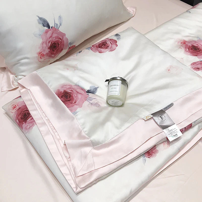 Afralia™ Summer Quilt Bedding Set: Soft Lyocell Fiber Comforter, Sheet, Pillowcases - 4Pcs