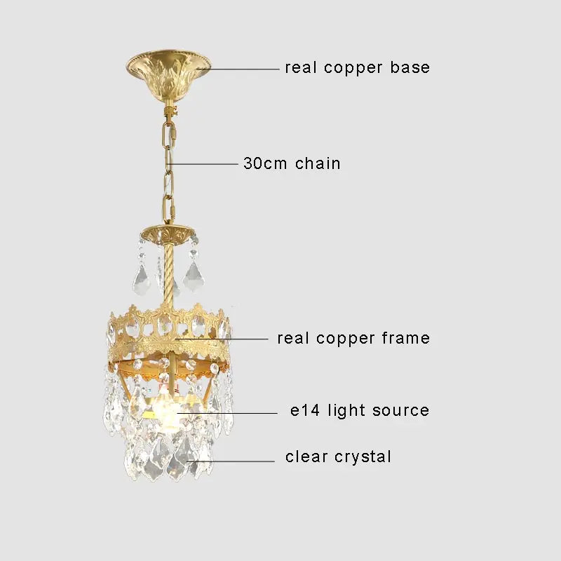 Afralia™ Copper Crystal Chandelier: Modern Nordic LED Lighting for Home Decor