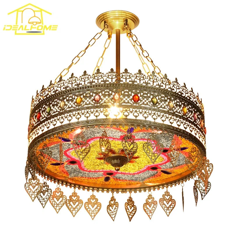 Afralia™ Bohemian Exotic Stained Glass Pendant Lights for Home Decor and Hospitality
