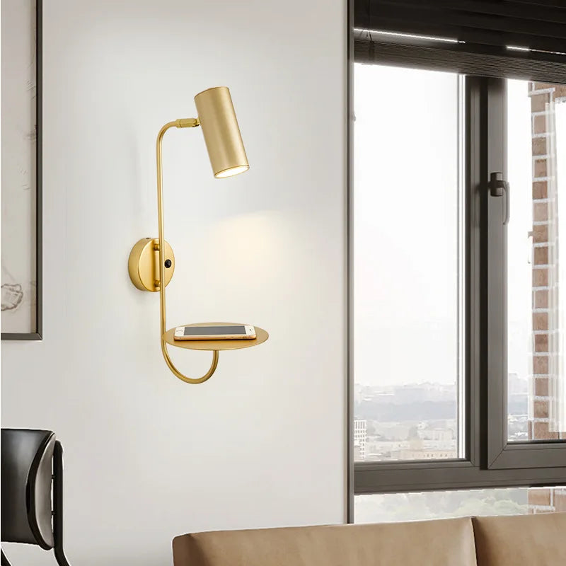 Afralia™ Rotatable LED Wall Lamp with Switch for Bedroom, Living Room | Modern Sconce Lights