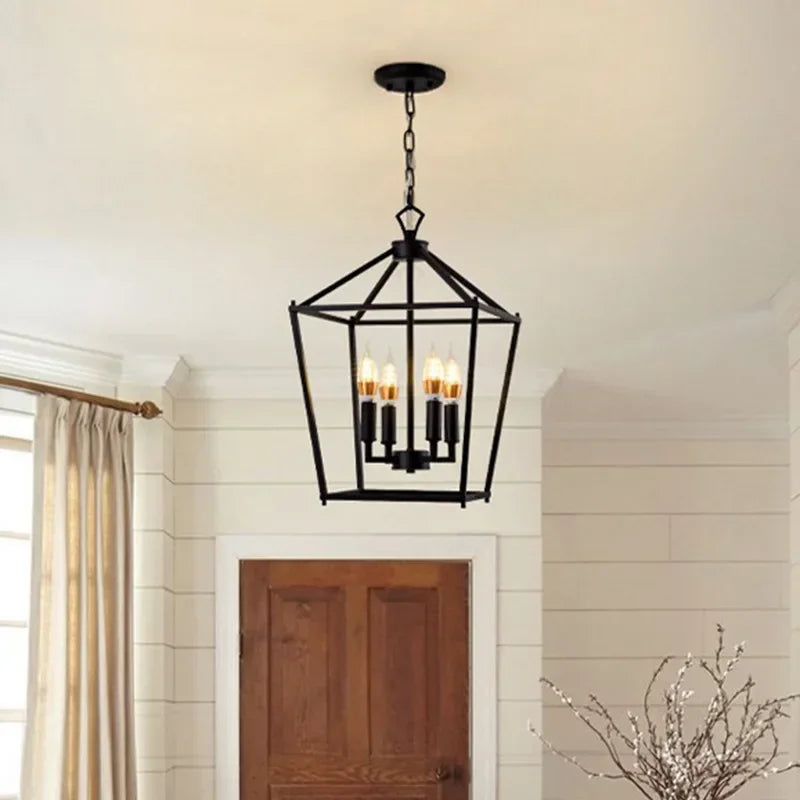 Afralia™ Metal Frame Chandelier Pendant Lights Minimalism Indoor LED Lighting