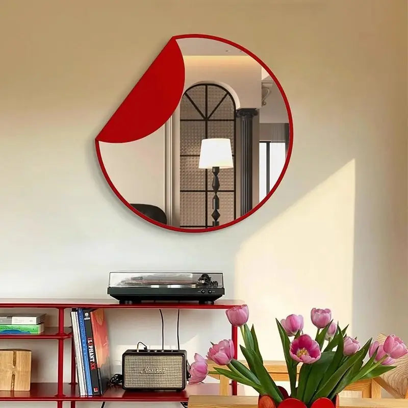 Afralia™ Red Abstract Luxury Bathroom Mirror Painting