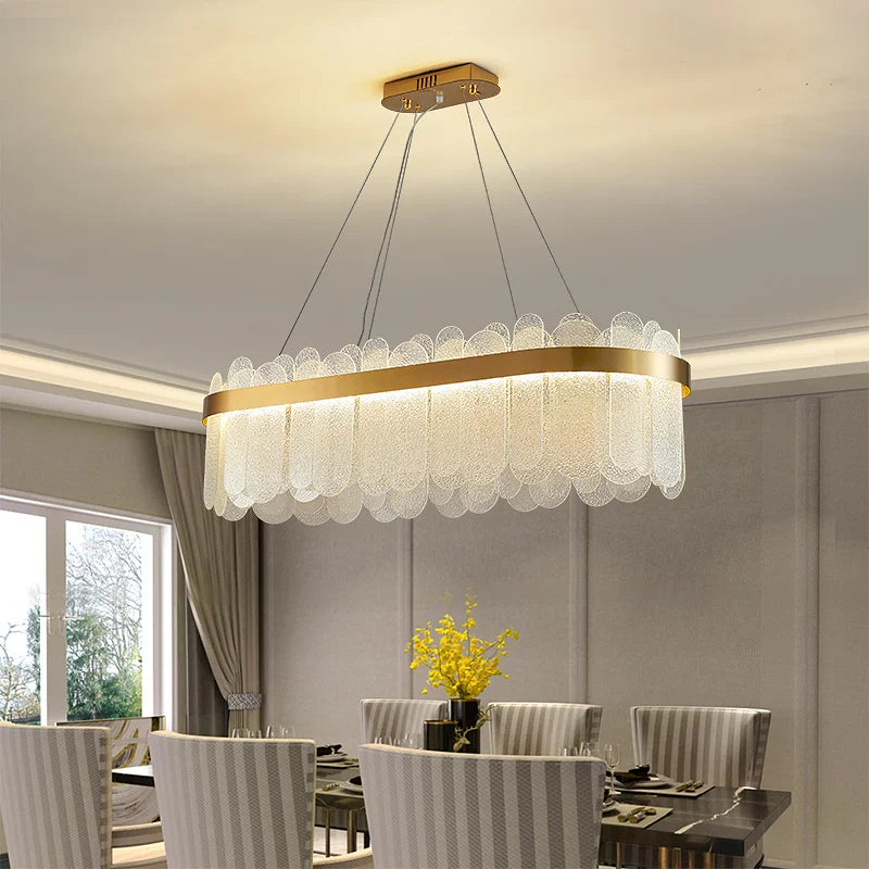 Afralia™ Modern Crystal Glass Chandelier Light for Living Room Dining Bedroom Kitchen Décor