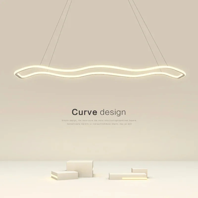 Afralia™ LED Pendant Light: Modern Aluminum Line Shapes Chandelier