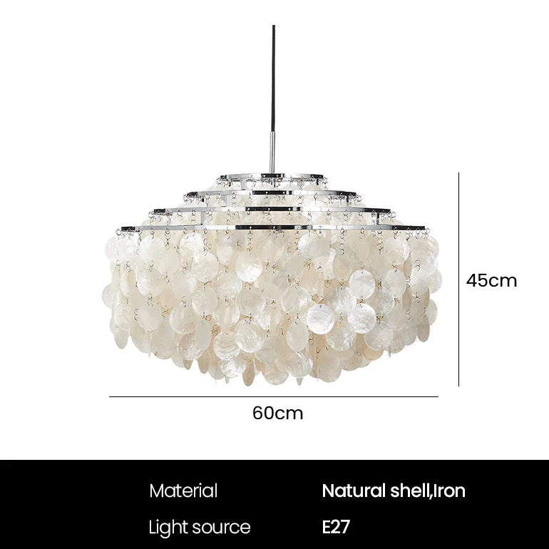 Afralia™ Modern Nordic Conch Chandelier Light Fixture for Bedroom/Living Room Art Decor
