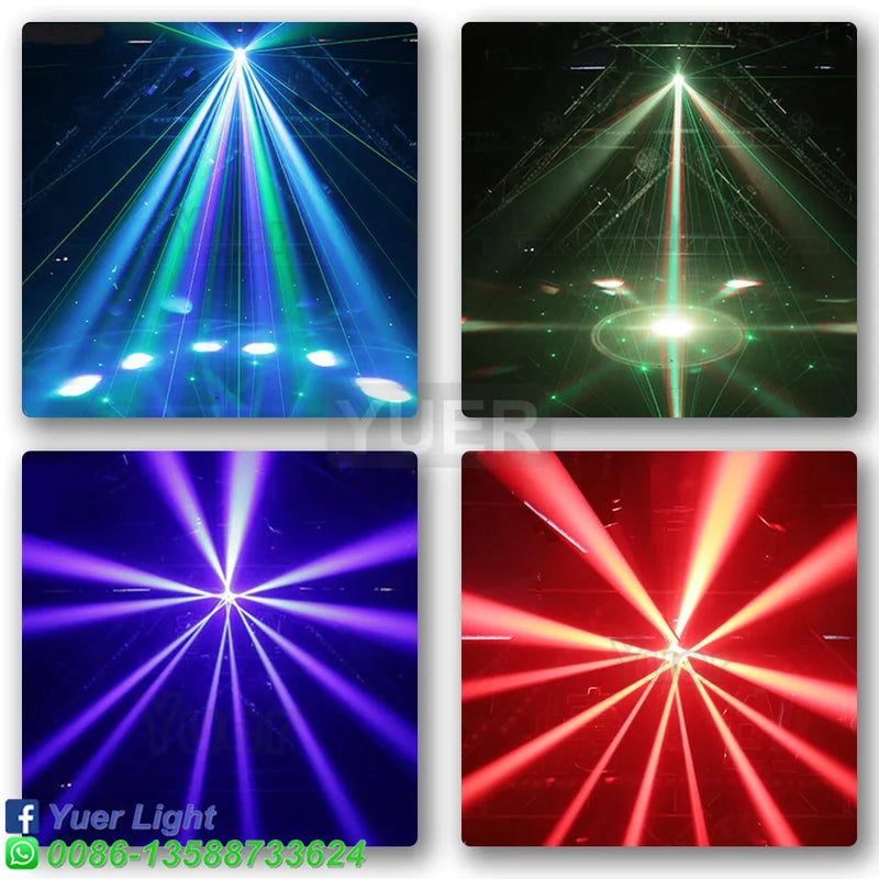 Afralia™ 6X15W RGBW Bee Eye Laser Moving Head Light DMX512 10/15CH Strobe DJ Disco Stage