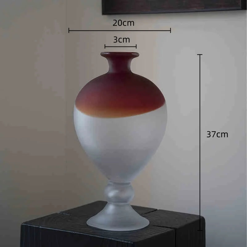 Afralia™ Red Gradient Gourd Glass Vase for Floral Arrangements and Home Decor