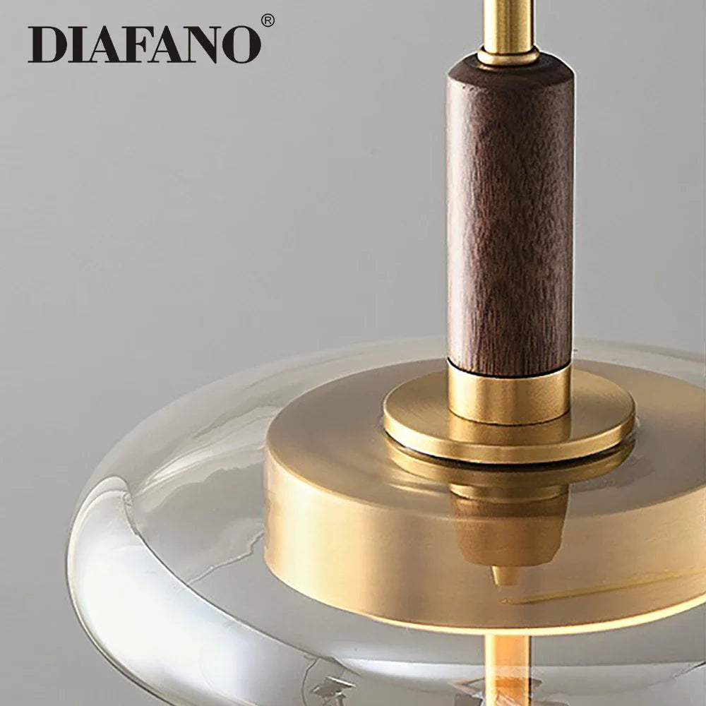 Afralia™ Walnut LED Pendant Lamp for Modern Living Spaces