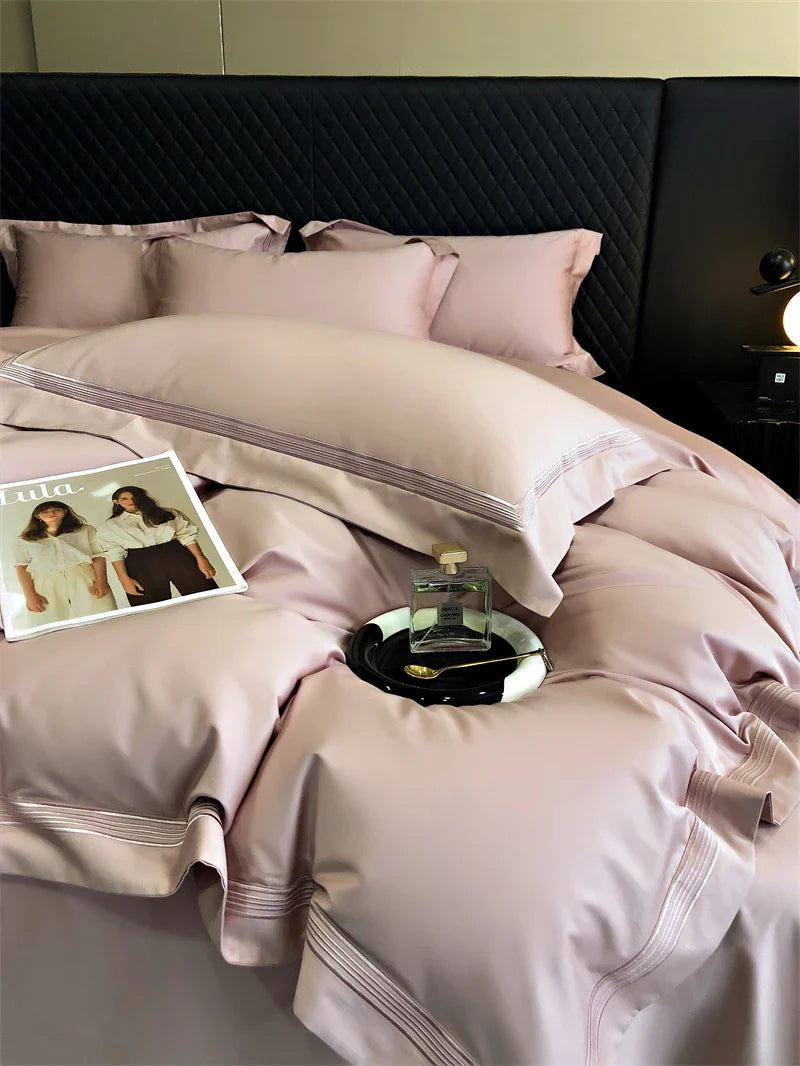 Afralia™ Luxury Embroidered Egyptian Cotton Bedding Set
